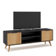 Meuble TV JUNA - Chêne miel & Céruse noire - 140 cm