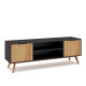 Meuble TV JUNA - Chêne miel & Céruse noire - 140 cm