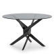 Table à manger IRIZA - Verre fumé - 120 cm
