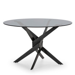 Table à manger IRIZA - Verre fumé - 120 cm