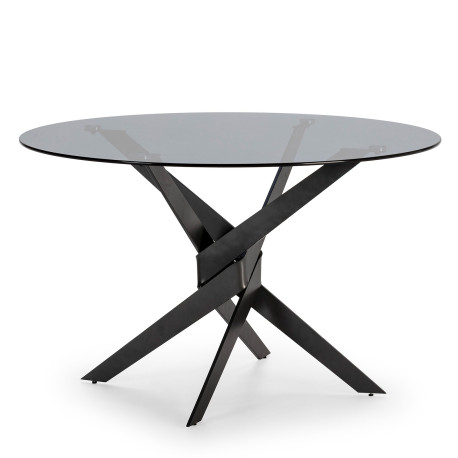 Table à manger IRIZA - Verre fumé - 120 cm