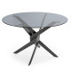 Table à manger IRIZA - Verre fumé - 120 cm