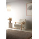 Fauteuil VEYA - Bois de chêne & Toile côtelée taupe