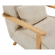 Fauteuil VEYA - Bois de chêne & Toile côtelée taupe