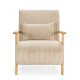 Fauteuil VEYA - Bois de chêne & Toile côtelée taupe