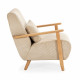 Fauteuil VEYA - Bois de chêne & Toile côtelée taupe