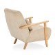 Fauteuil VEYA - Bois de chêne & Toile côtelée taupe