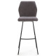 Tabouret ALELI - Toile de coton anthracite & matelassage nid d'abeille