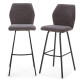 Tabouret ALELI - Toile de coton anthracite & matelassage nid d'abeille