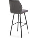 Tabouret ALELI - Toile de coton anthracite & matelassage nid d'abeille