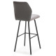 Tabouret ALELI - Toile de coton anthracite & matelassage nid d'abeille