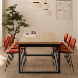 Table à manger MORONI - Chêne massif - 220 cm