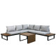 Salon outdoor SKYROS modulable - Alumium & Bois d'accacia
