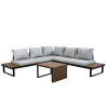 Salon outdoor SKYROS modulable - Alumium & Bois d'accacia
