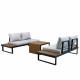 Salon outdoor SKYROS modulable - Alumium & Bois d'accacia