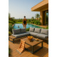 Salon outdoor SKYROS modulable - Alumium & Bois d'accacia