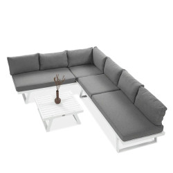 Salon outdoor MILOS modulable - Aluminium blanc