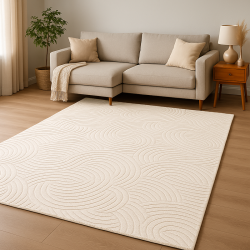 Tapis CURVIN Crème - Dimensions au choix