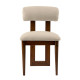 Fauteuil MADURA - Noyer et bouclette Taupe