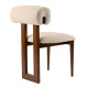 Fauteuil MADURA - Noyer et bouclette Taupe