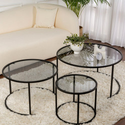 Trio de tables gigognes OCTAVE - Black