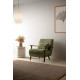 Fauteuil VEYA - Bois de Noyer & Toile côtelée Olive