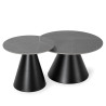 Duo de tables basses SAMOS - Pierre marbrée Grise