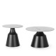 Duo de tables basses SYROS - Pierre marbrée Blanche