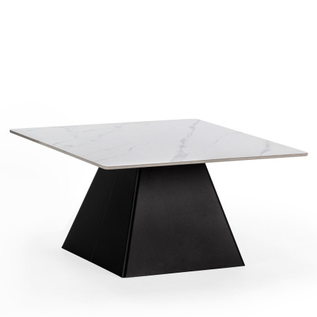 Table basse OIA - Pierre marbrée Blanche