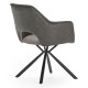 Fauteuil RAVEL - Toile chenille grise & Cuir anthracite