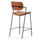 Tabouret ALELI - Toile de coton grise & matelassage nid d'abeille