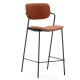 Tabouret ALELI - Toile de coton grise & matelassage nid d'abeille
