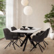 Fauteuil RAVEL - Toile chenille grise & Cuir anthracite