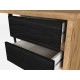 Bureau TOLLY - 136cm - Chêne & Céruse noire