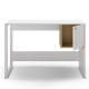 Bureau ALENA - 110cm - Blanc perle & Caisson Chêne