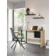Bureau ALENA - 110cm - Chêne & Caisson Noir