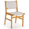 Chaise RUKT - Chêne massif & Cuir Blanc
