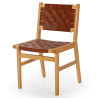 Chaise RUKT - Chêne massif & Cuir Brun