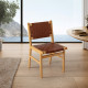 Chaise RUKT - Chêne massif & Cuir Brun