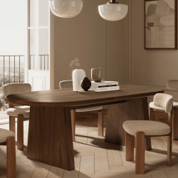 Table à manger VADUZ - Noyer massif - 220 cm