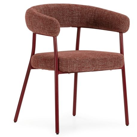 Fauteuil RIYU - Tweed & Full Burgundy