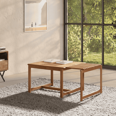 Table basse extensible SIMONA - Chêne naturel - 70 à 110 cm