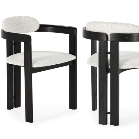 Fauteuil GREKO - Chêne noir & Bouclette