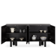 Buffet ATHENA - Chêne cerusé Noir - 160 cm