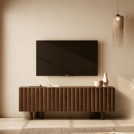 Meuble télé ATHENA - Bois de noyer - 160 cm