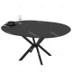 Table à manger extensible WARA - 126 à 160 cm - Chêne cerusé en noir