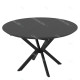 Table à manger extensible WARA - 126 à 160 cm - Chêne cerusé en noir