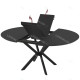 Table à manger extensible WARA - 126 à 160 cm - Chêne cerusé en noir