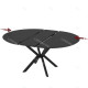 Table à manger extensible WARA - 126 à 160 cm - Chêne cerusé en noir