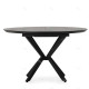 Table à manger extensible WARA - 126 à 160 cm - Chêne cerusé en noir